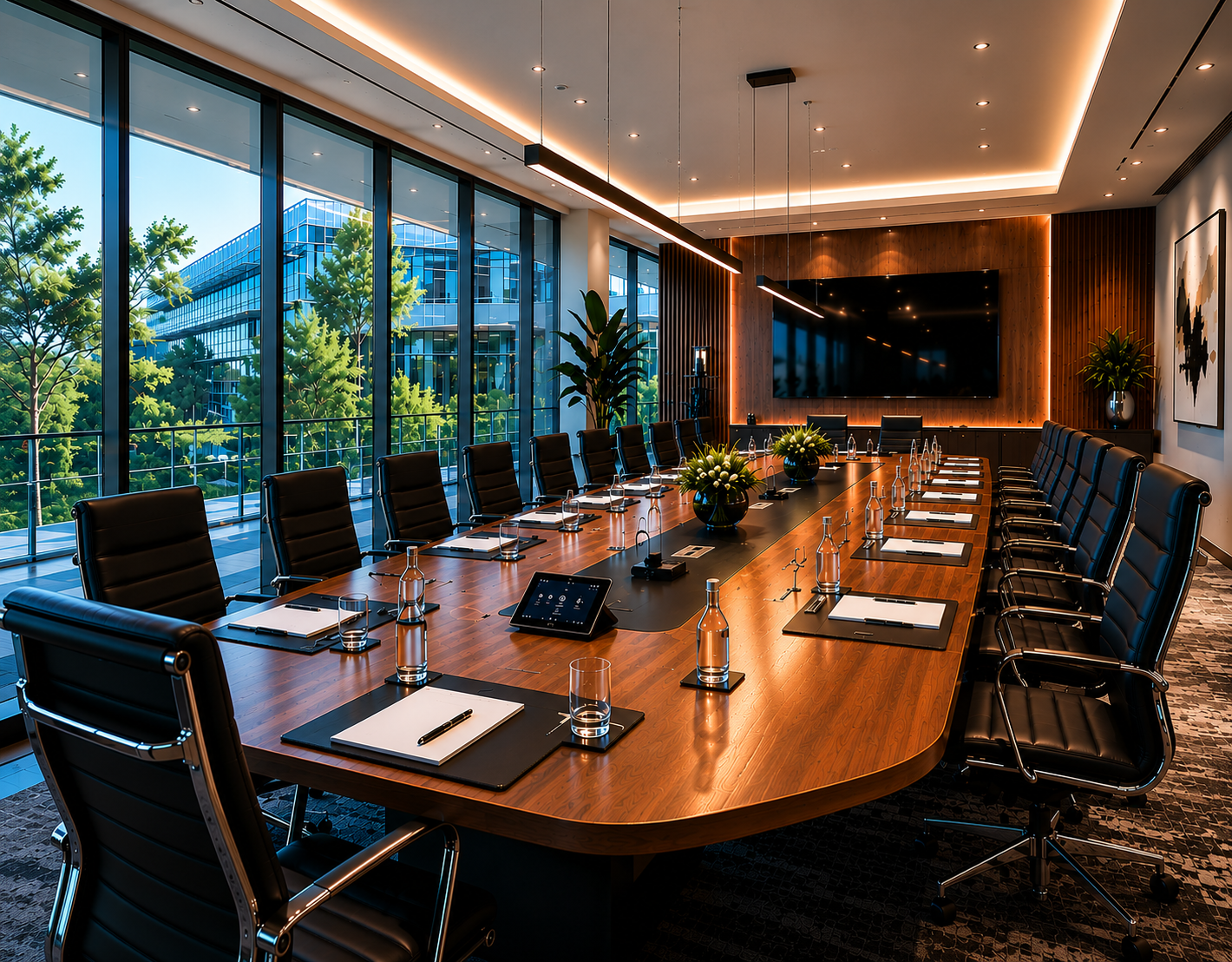 Professional boardroom in a Perth commercial building - JANIX Cleaning Services